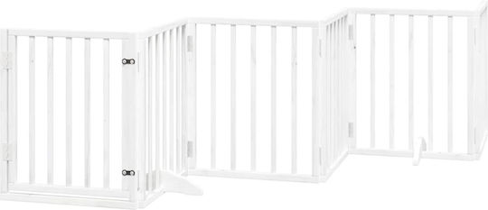 Vidaxl Dog Gate Foldable 6 Panels 300cm Poplar Wood White