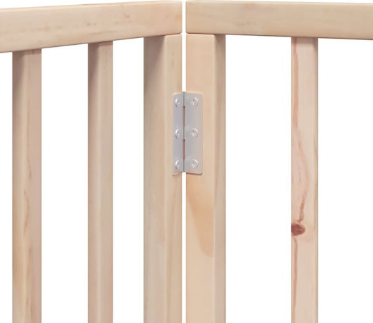 Dog Gate Foldable 6 Panels 300cm Poplar Wood Natural 352173