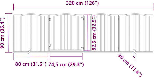 vidaXL Divider Dog in White Color 320 x 90cm