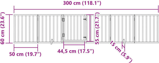 Vidaxl Hundegitter Faltbar 6 Paneele 300cm Pappelholz Braun