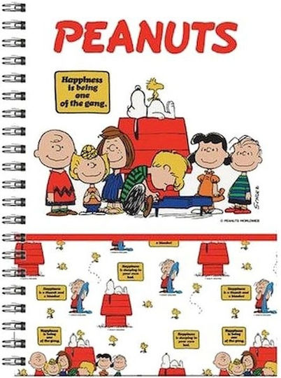 Peanuts Snoopy and Woodstock Spiral Notebook Ruled A4 70 Sheets 2 Subjects 1pcs (Μiscellaneous Designs)