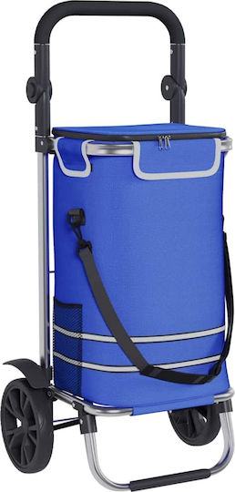 Stoff Einkaufswagen Klappbar Blau 21x21x100.5cm