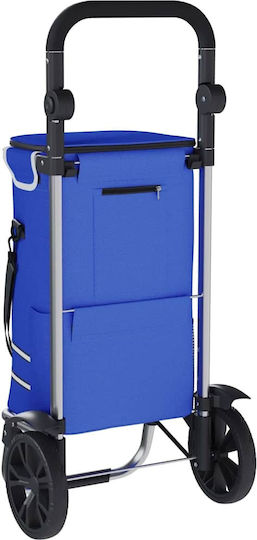 Stoff Einkaufswagen Klappbar Blau 21x21x100.5cm