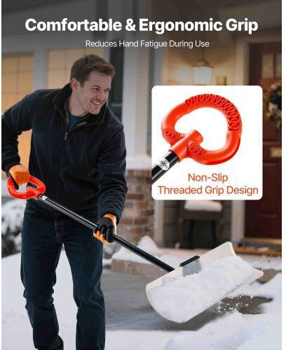 Vevor Plastic Snow Pusher Shovel 24in Heavy Duty Winter Snow Plow Driveway