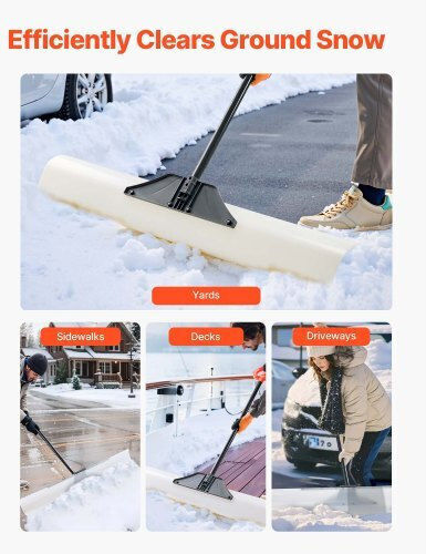 Vevor Plastic Snow Pusher Shovel 48in Heavy Duty Winter Snow Plow Driveway