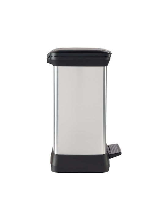 Curver Waste Bin Recycling Plastic with Pedal Silver 30lt 1pcs