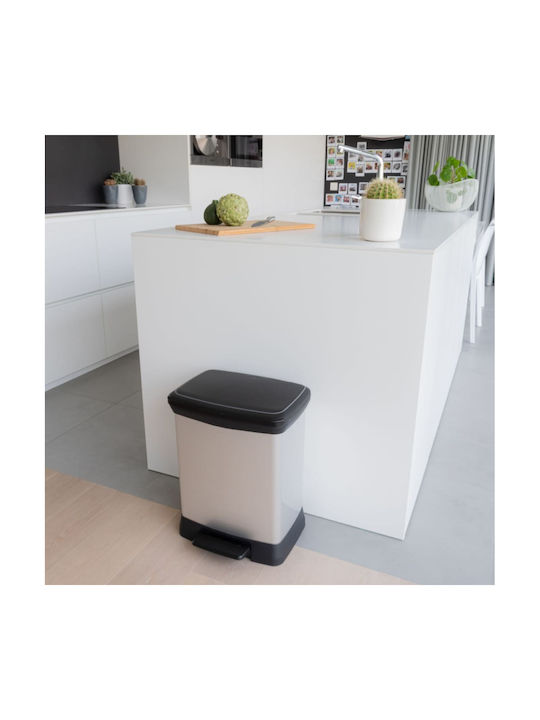 Curver Waste Bin Recycling Plastic with Pedal Silver 30lt 1pcs
