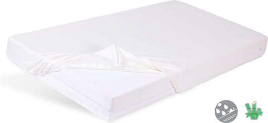 Matex Бебешки Чаршаф За Количка Памук с Ластик Бял 60x120бр