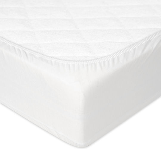 Matex Бебешки Чаршаф За Количка Памук с Ластик Бял 60x120бр