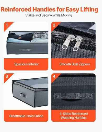 Vevor Storage Case for Shoes / Clothes / Blanket/Duvet 39.2x19.7x7.1cm 6pcs
