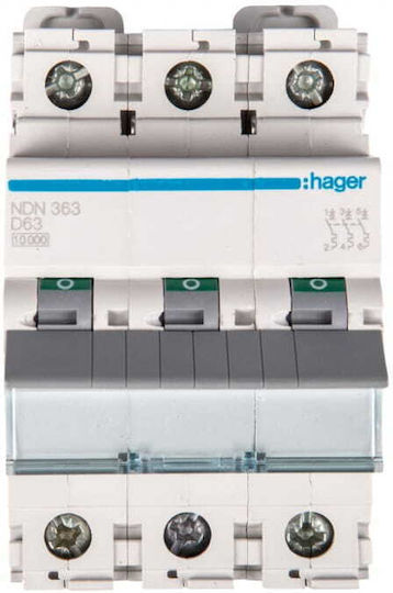 Hager Siguranță automată 63A Tripolară AC NDN363