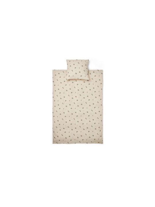 Liewood Set Cearceaf Pentru Bebeluş Cu Faţă De Pernă Carmen Peach Sea Shell 70x100 Cm