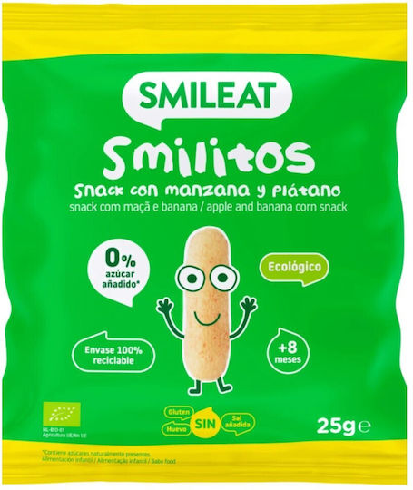 Smileat Cheese Puffs Smilitos with Flavor Apple & Banana Sugar Free 25gr for 8+ months