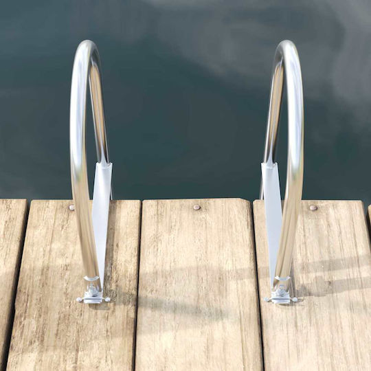 vidaXL Σκάλα Πισίνας από Αλουμίνιο 45x11.5x190εκ. Ασημί 42011355