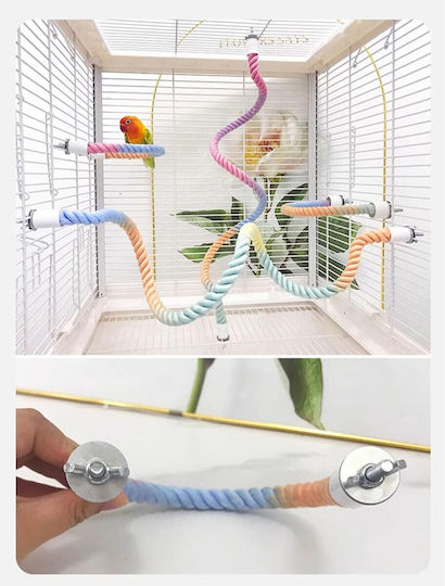 Multicolored Flexible Climbing Perch Cage Parakeets Rainbow 80cm