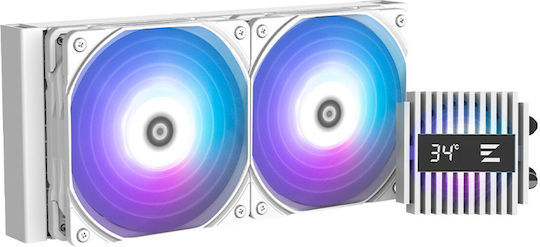 Zalman Alpha2 A24 Wasserkühlsysteme AIO CPU mit 2 Lüfterabmessung 120mm und ARGB Beleuchtung Weiße