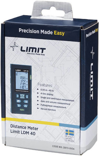 Limit Μέτρο Laser 281130104 με Εύρος Μέτρησης 0.05m-40m