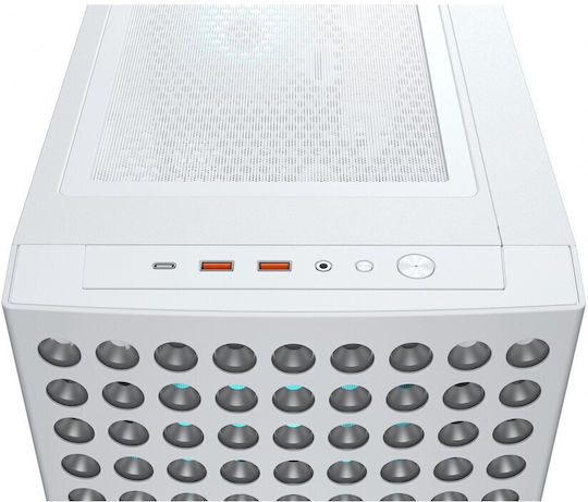 Cougar Airface Eco RGB Gaming Midi Tower Κουτί Υπολογιστή με Πλαϊνό Παράθυρο Λευκό