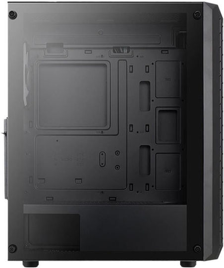 Aerocool Beam V2 Gaming Midi-Turm Computergehäuse mit Seitenfenster und RGB-Beleuchtung Schwarz