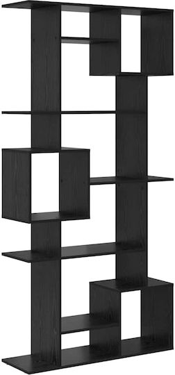 Kids Wooden Bookcase Black 92x29x188cm