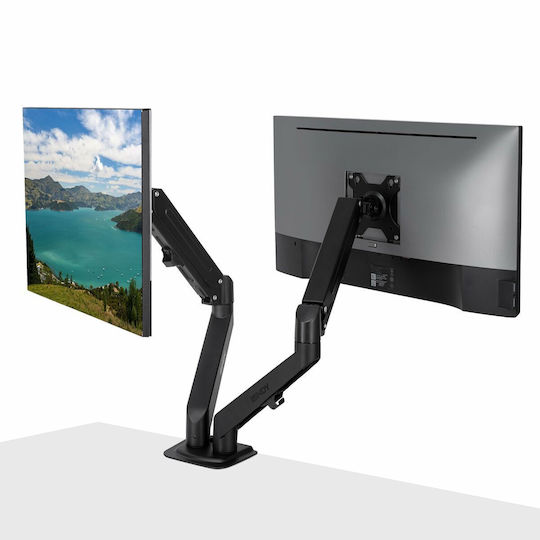 Lindy Schwarz Schreibtisch Halterung für 2 Monitore mit Arm