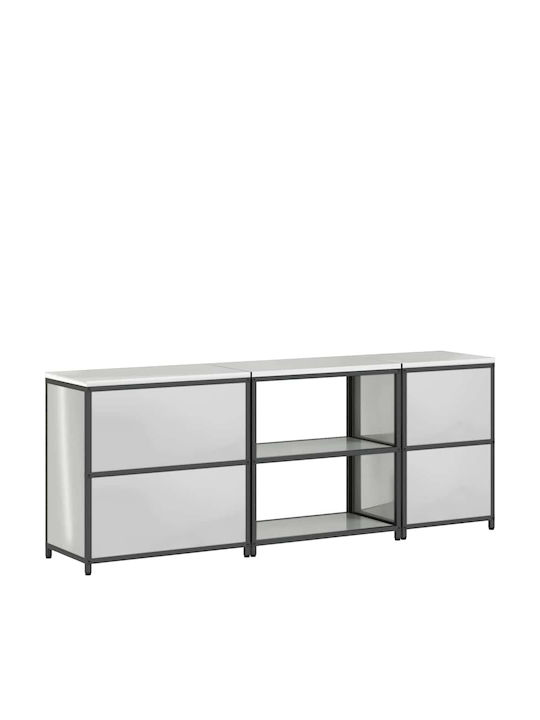 Vidaxl Σετ Αποθήκευσης Κουζίνας Ράφι Άλλο 3 Pcs Ασημί 210 X 50 X 92 Εκ