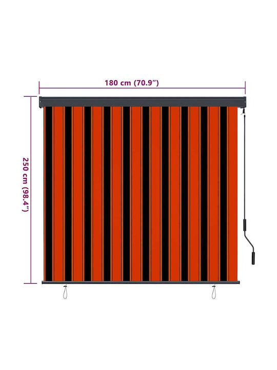 vidaXL Rollos Mögliche Partieller Blackout Orange P180xH250cm 362086