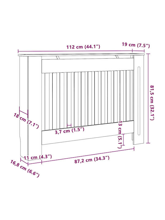Vidaxl Покривка за Радиатор 2 Бр Грани 112 X 19 X 81.5 См