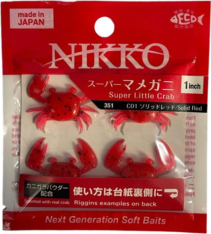 Silikonartige Nikko Super Little Crab 2,5cm 4Stück Aromatisierte Krabben Glow Weiß