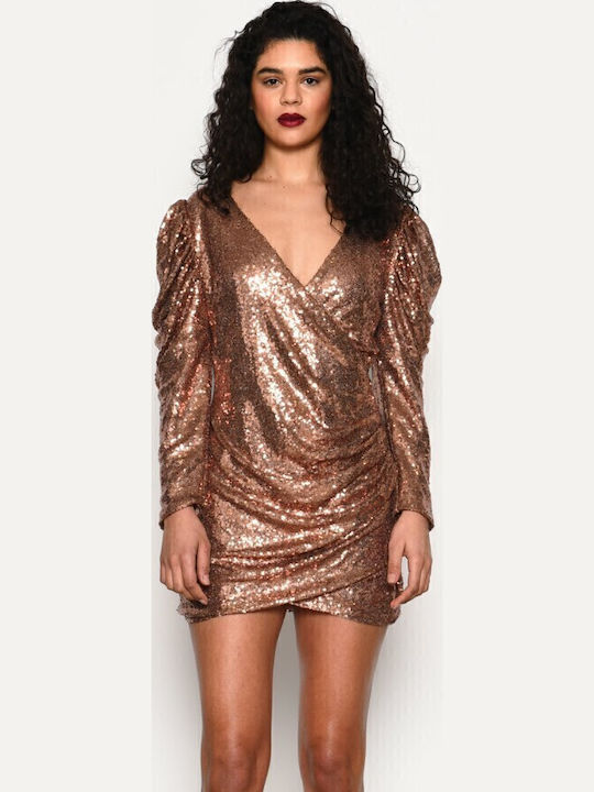 Dress Mini Βραδινό Φόρεμα Χρυσό