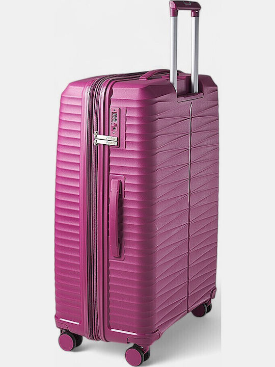 Paulter Hard Fuchsia Suitcases With 4 Wheels Set Of 3 Pieces
