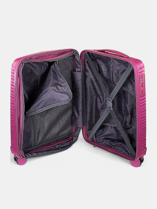 Paulter Hard Cabin Travel Suitcase Fuchsia With 4 Wheels Height 55cm