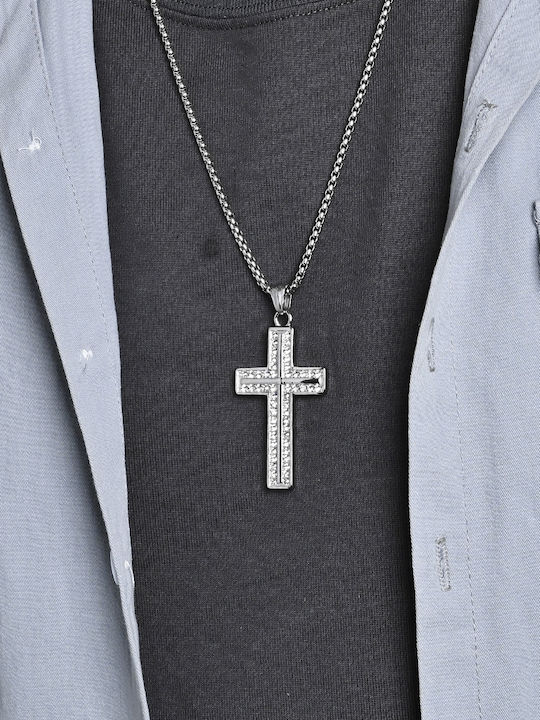 Legend Accessories Σταυρός από Ατσάλι με Αλυσίδα