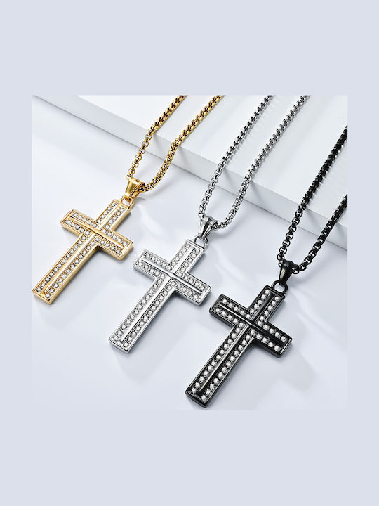 Legend Accessories Σταυρός από Ατσάλι με Αλυσίδα