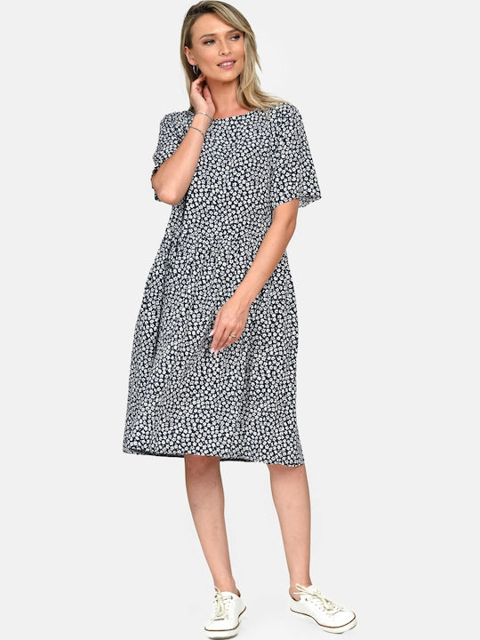 Sommer Midi Damenkleid Blau