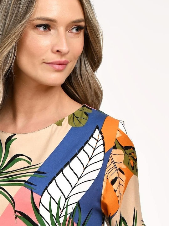 Rochie De Vară Pentru Femei Midi Tropical V343