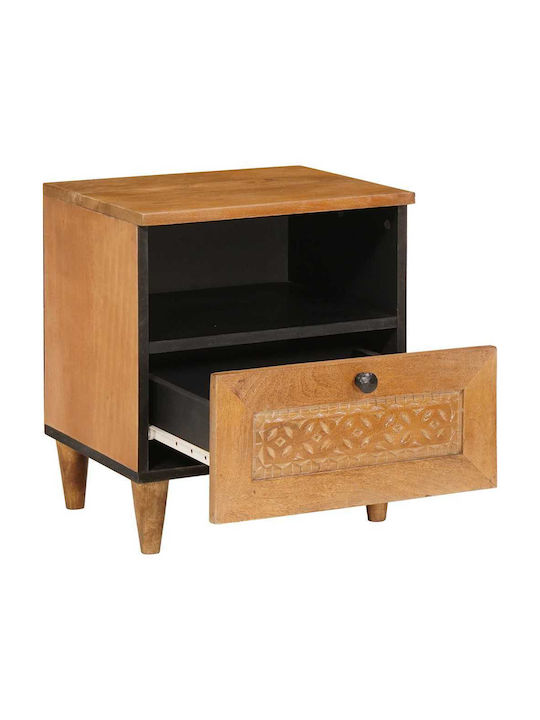 Bedside Table Made of Solid Mango Wood 40x33x46cm