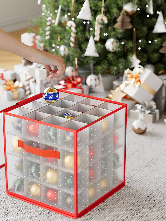 Bakaji Bakaji Christmas Decorations Box Ornament Organizer Capacity 64 Balls