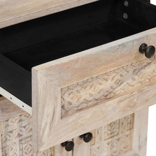 Bedside Table Made of Solid Mango Wood 50x33x60cm