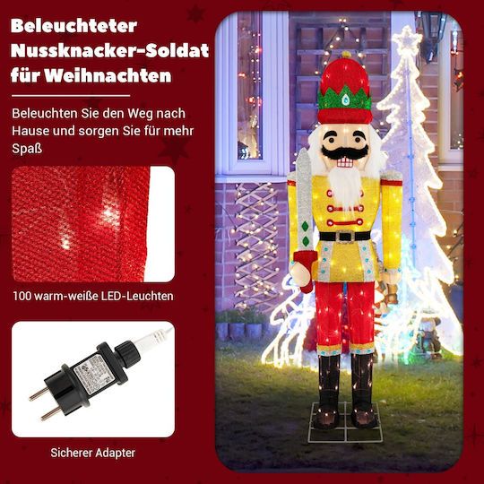 Costway Costway Gigantische Nussknacker Figur Mit LED-Lichtern 166 Cm