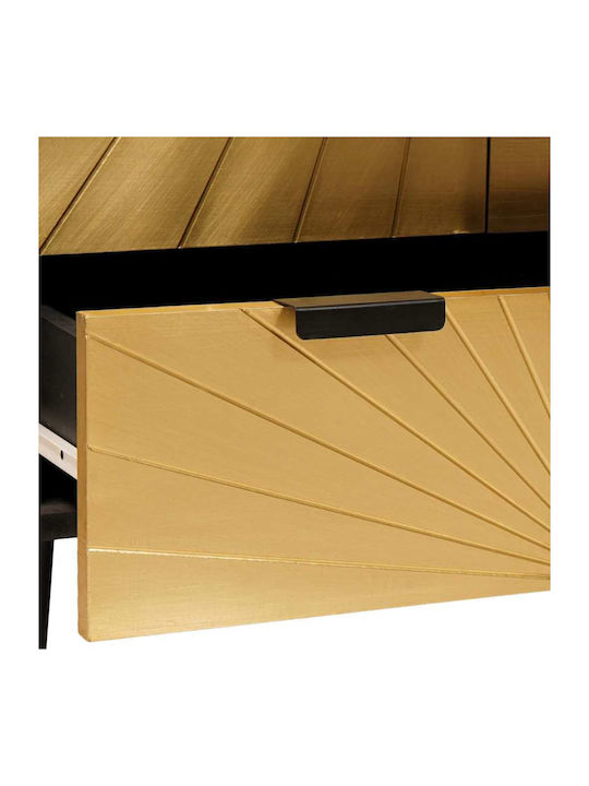 Sideboard Wooden with Drawers Black, Gold 60x33.5x100cm