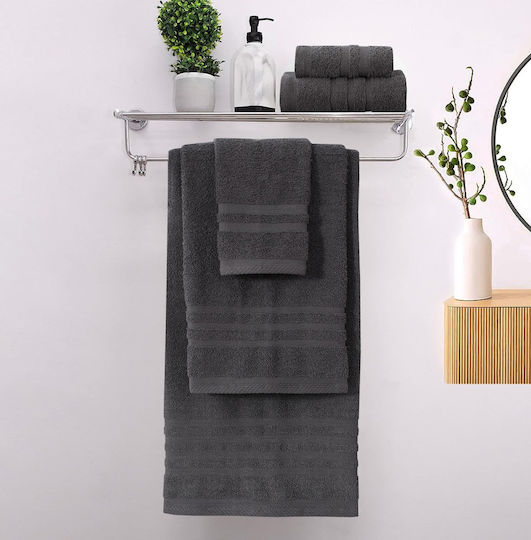 Homeone Handtuch-Set 3 Stück Anthrazit Gewicht 500gr/m²