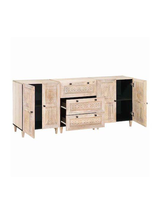 Bufet din Lemn Masiv cu Sertare Alb 60x33x75cm