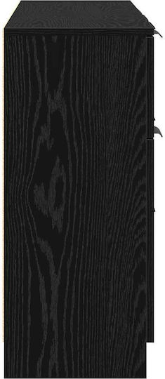 Μπουφές Ξύλινος με Συρτάρια Μαύρη Δρυς 121x30x70cm