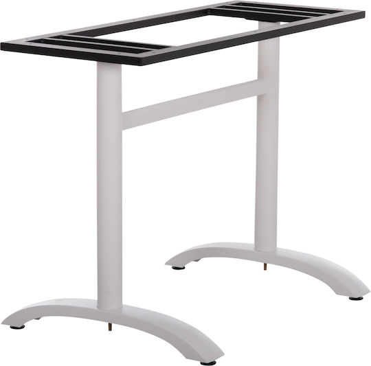 HomeMarkt Metallic Table Stand for Table / Office with Adjustable White 6x6x73cm