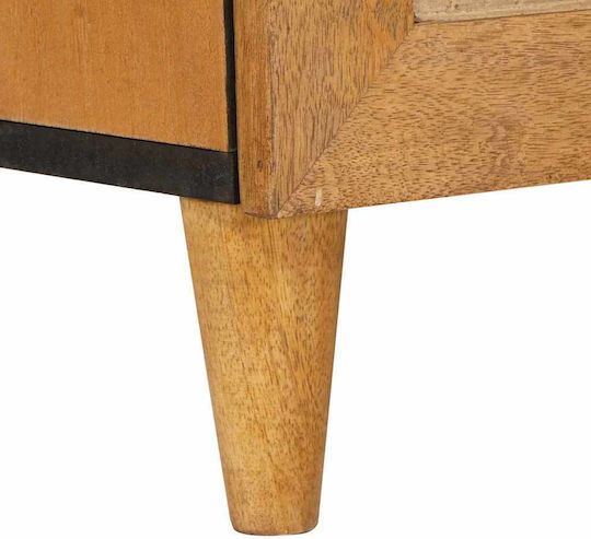 Chest of Drawers of Solid Wood with 6 Drawers Coffee 60x33x75cm