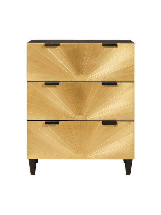 Comoda pentru Dormitor Μαύρο Και Χρυσό 60x33x75buc