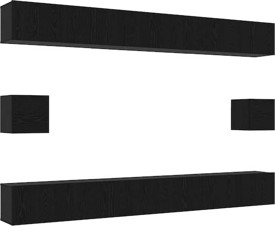Furniture Living Room TV Unit Black Oak L100xW30xH30cm