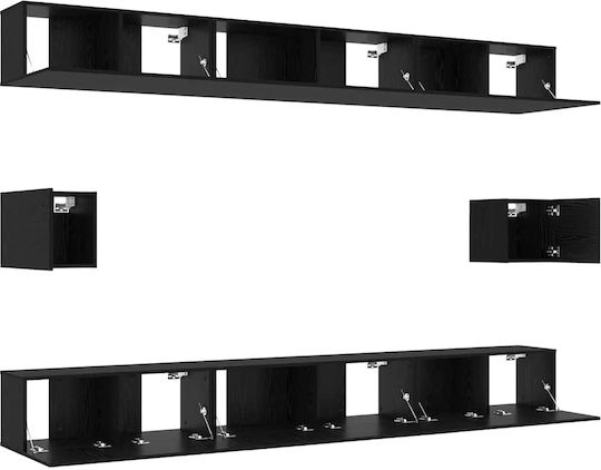Furniture Living Room TV Unit Black Oak L100xW30xH30cm