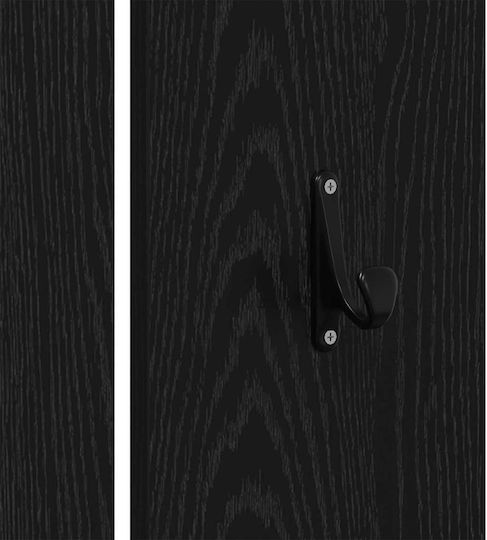 Eingangsmöbel mit Spiegel Black Oak 80x31x40cm